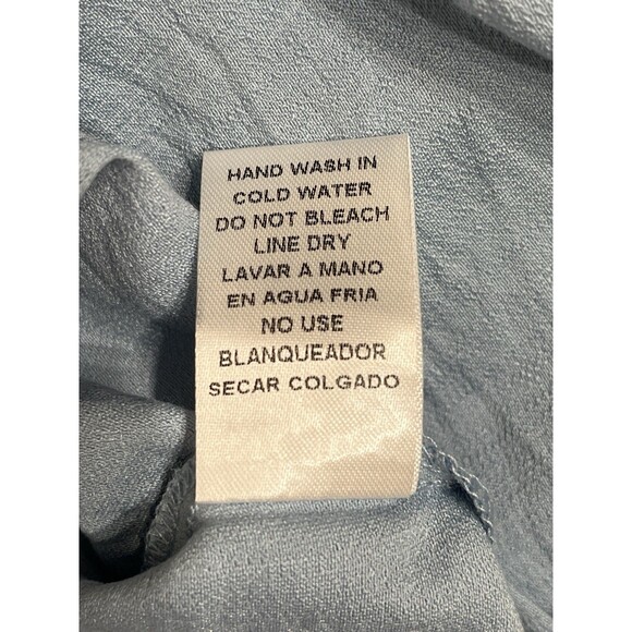 Entro Blue W/ Leopard Trim Blue Dolman Sleeve Boho Office Siren Large Lagenlook - Picture 14 of 15